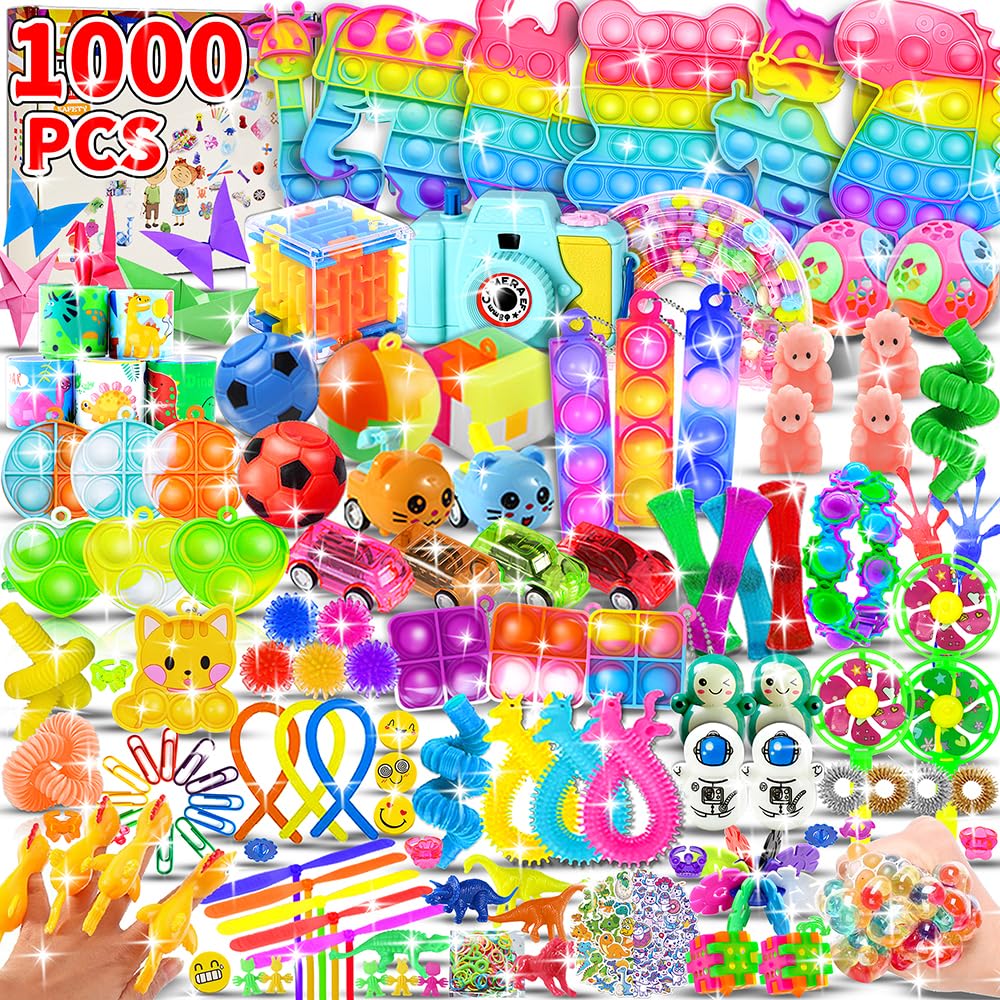 Photo 1 of 1000pcs Party Favors Goodie Bags for Kids, Fidget Toys Pack, Stocking Pinata Stuffers, Birthday Gifts, Classroom Prize, Treasure Box, Carnival Prizes, Easter Eggs Fillers