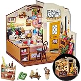 Rolife DIY Miniature Cozy Kitchen House Kit for Adults to Build, Tiny House Making Kit with Furnitures, Halloween/Christmas Decorations/Gifts for Family and Friends (Cozy Kitchen)