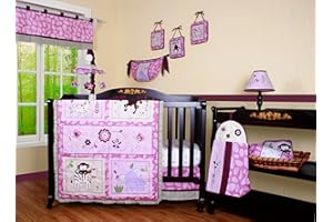 GEENNY Boutique 12-Piece Baby Crib Bedding Set - Animal Kingdom Girl Nursery Set - Crib Quilt, Skirt, Fitted Sheet, Diaper Bag and More | Baby Boy, Girl Room Nursery Decor and Bedding Ensemble