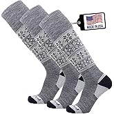 Pure Athlete Alpaca Ski Socks – Men Warm Wool Sock, Women Skiing, Snowboarding