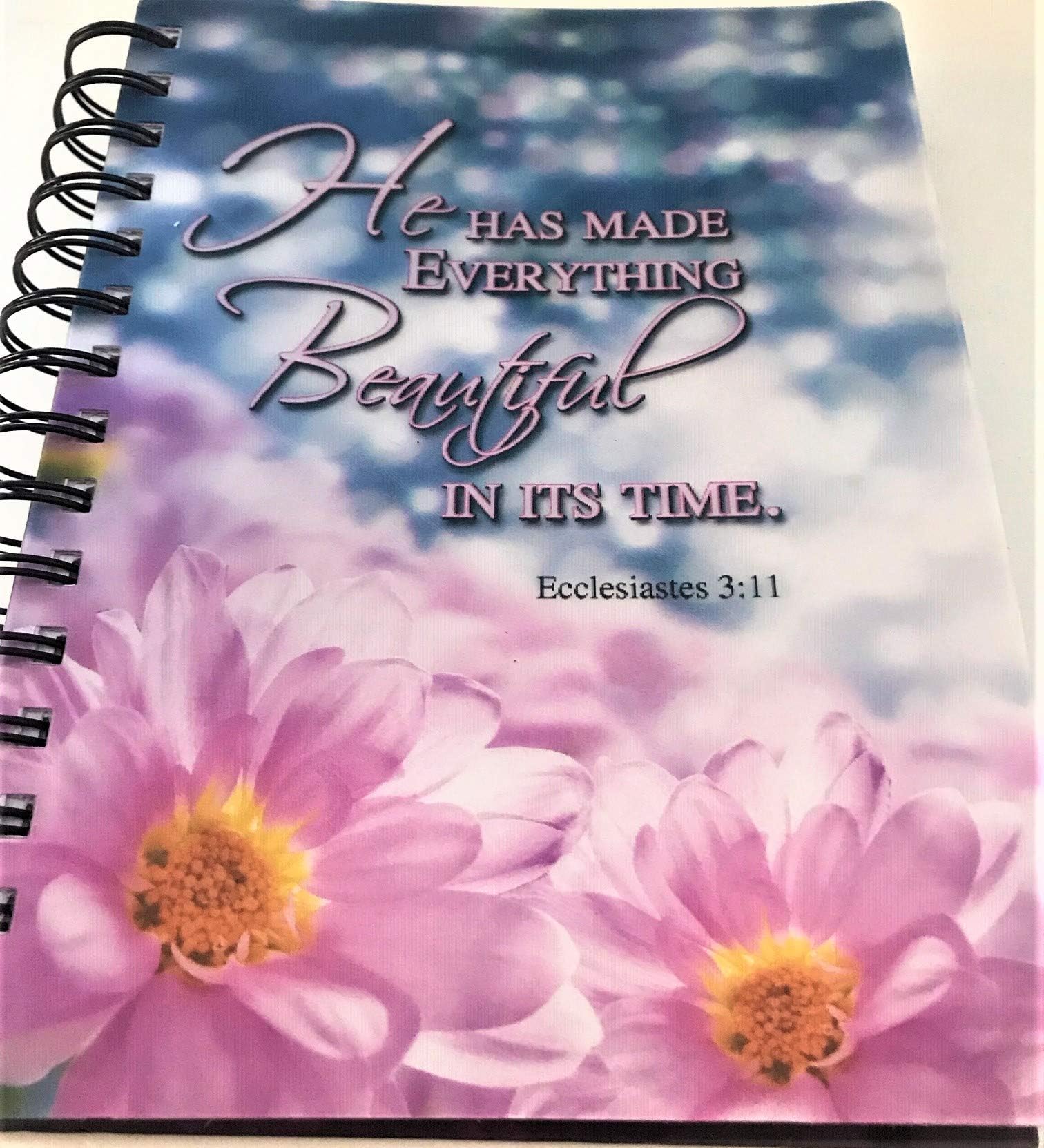 He has Made Everything Beautiful in it's Time, Lenticular 3D Floral Theme SUBJECT JOURNAL NOTEBOOK