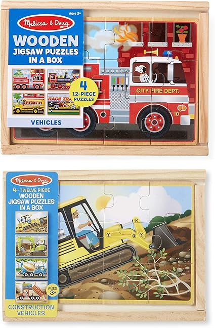 melissa doug vehicles cube puzzle