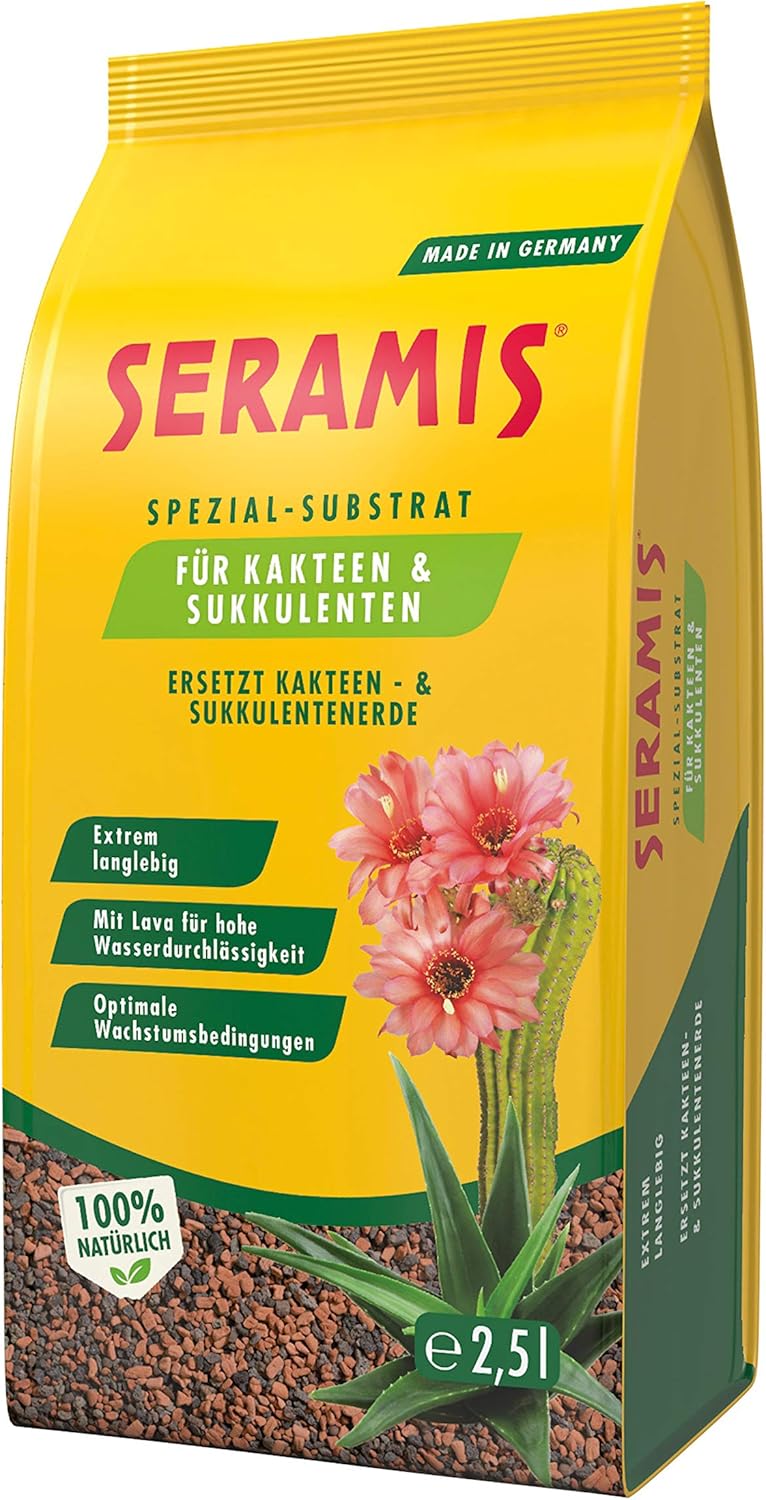Seramis Ton-Granulat als Pflanzenerden-Ersatz für Kakteen und Sukkulenten, Spezial-Substrat, Rotbraun/Antrazith, 2,5 Liter