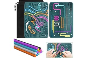 LIANGDING Sensory Activity Board – Double-Sided Silicone Finger Toy with 40 Strings – Calming Tool for Autism, Stress, and Anxiety – Supports Focus, Quiet Time, and ADHD – for Kids Ages 3+ and Adults