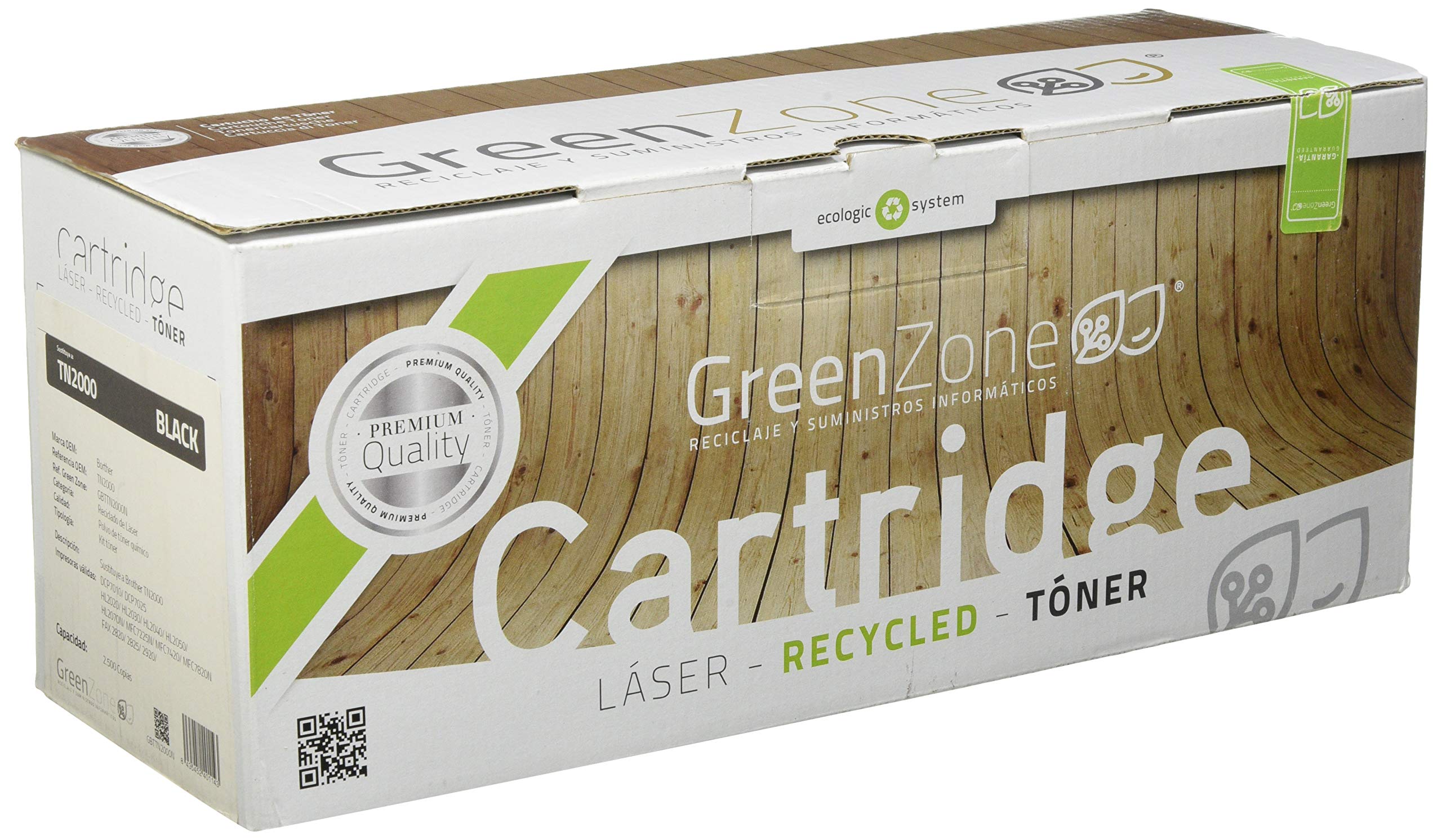 Cartridges/Toner for Brother TN2000 Toner Kit Black (2,500 copies) Green Zone Brand