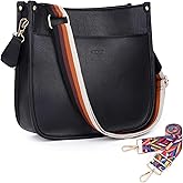 HKCLUF Crossbody Bags for Women Trendy Vegan Leather Hobo Handbags With 2PCS Adjustable Guitar Strap Shoulder Bucket Bags