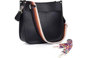 HKCLUF Crossbody Bags for Women Trendy Vegan Leather Hobo Handbags With 2PCS Adjustable Guitar Strap Shoulder Bucket Bags