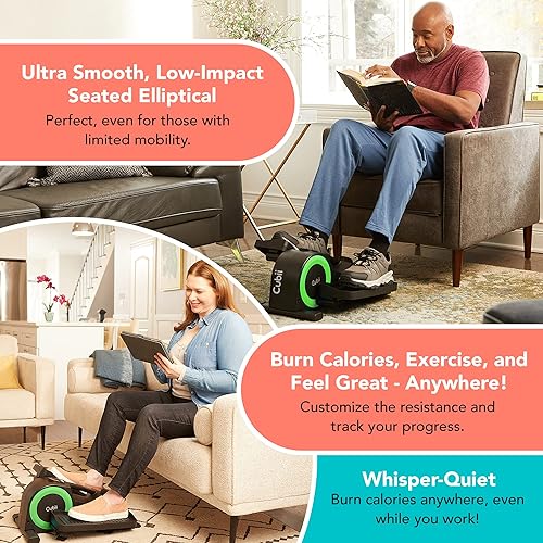 Cubii JR2, Under Desk Elliptical w/Mat Bundle, Bike Pedal