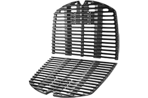 GGC 7645 7583 Grill Grates for Weber Q200 Q220 Q2000 Q2400 Q260 Gas Grills, 15.3" x 21.5" Cast Iron Cooking Grates for Weber 396000 396001 53060001, 2PCS Replacement Parts for Weber Baby Q