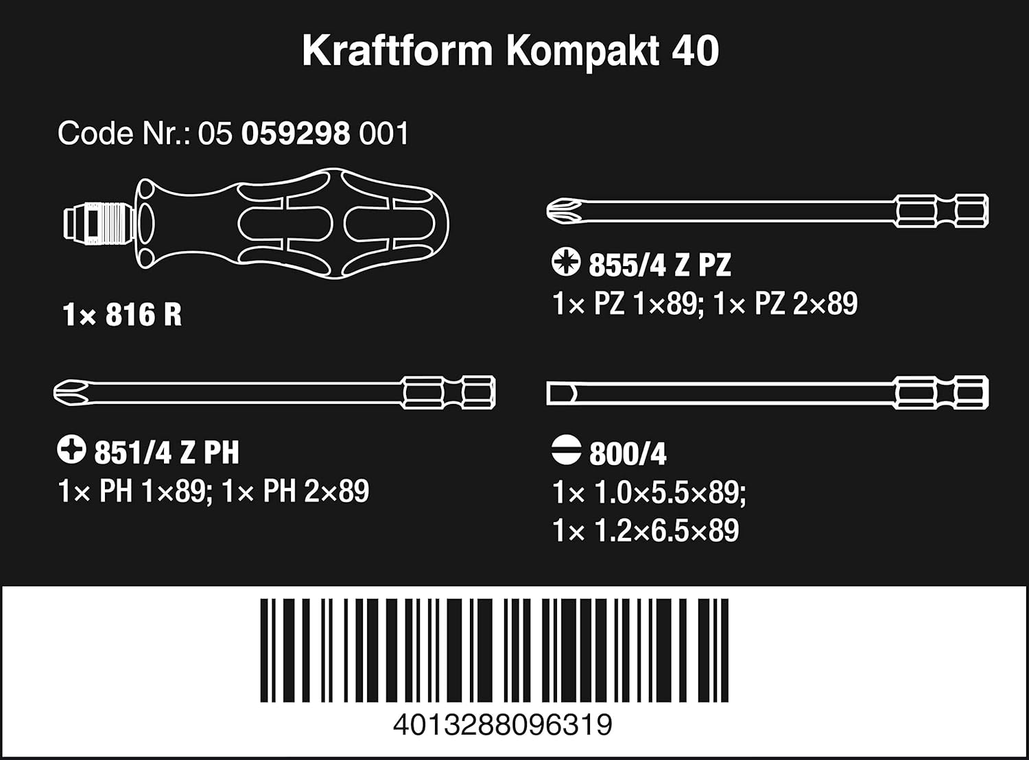 Kraftform Kompakt 40 Screwdriver Bit Holding Set, 7 Piece, Silver, Variety Pack - Image 3