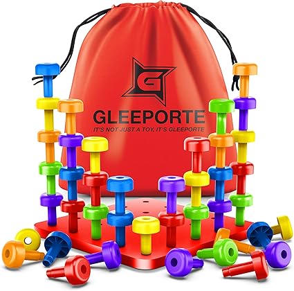 stacking peg board set toy