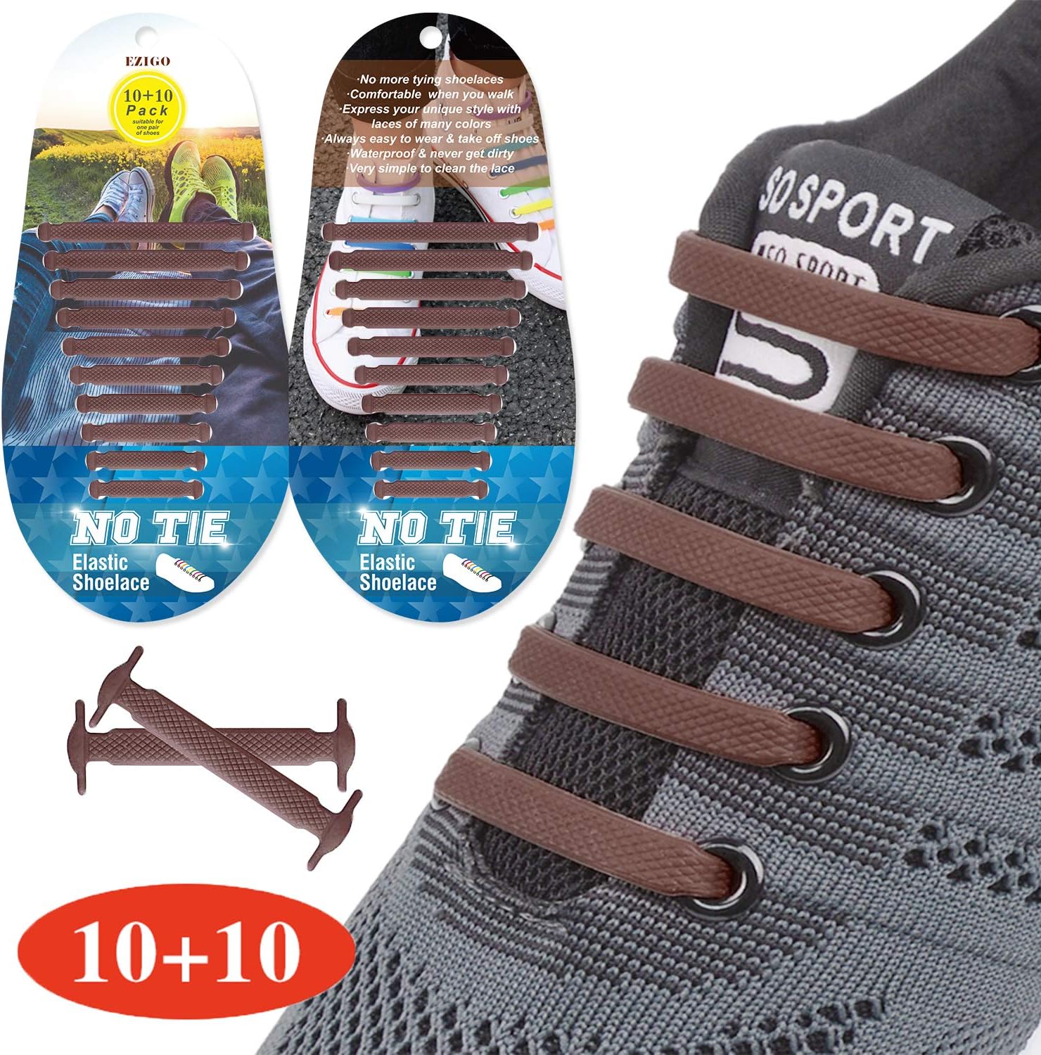 Upgraded No Tie Shoelaces Widened Elastic Tieless Shoelaces for Adults/Kids
