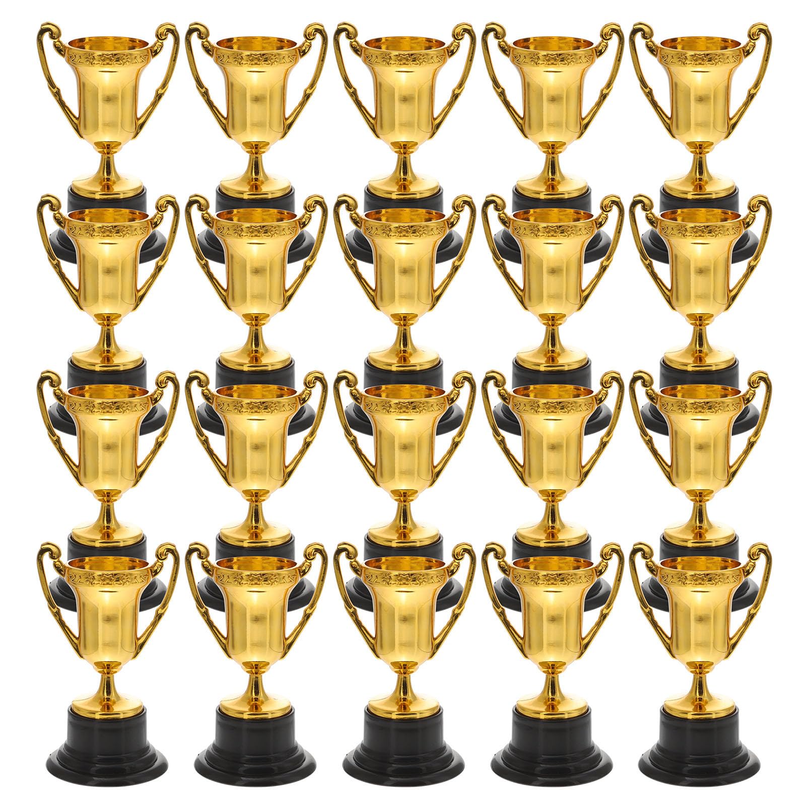 BESPORTBLE Mini Trophies, 20Pcs Mini Gold Award Trophy Cups Plastic Golden Trophies for Party Favors, Small Trophy Cups for Sports Tournaments, Classroom School Rewards, 3.3in
