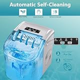 EUHOMY Countertop Ice Maker 9 Cubes in 6 Mins 2 Sizes 12kg/24h White view 6