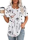 Plus Size Shirts for Women Summer Floral Short