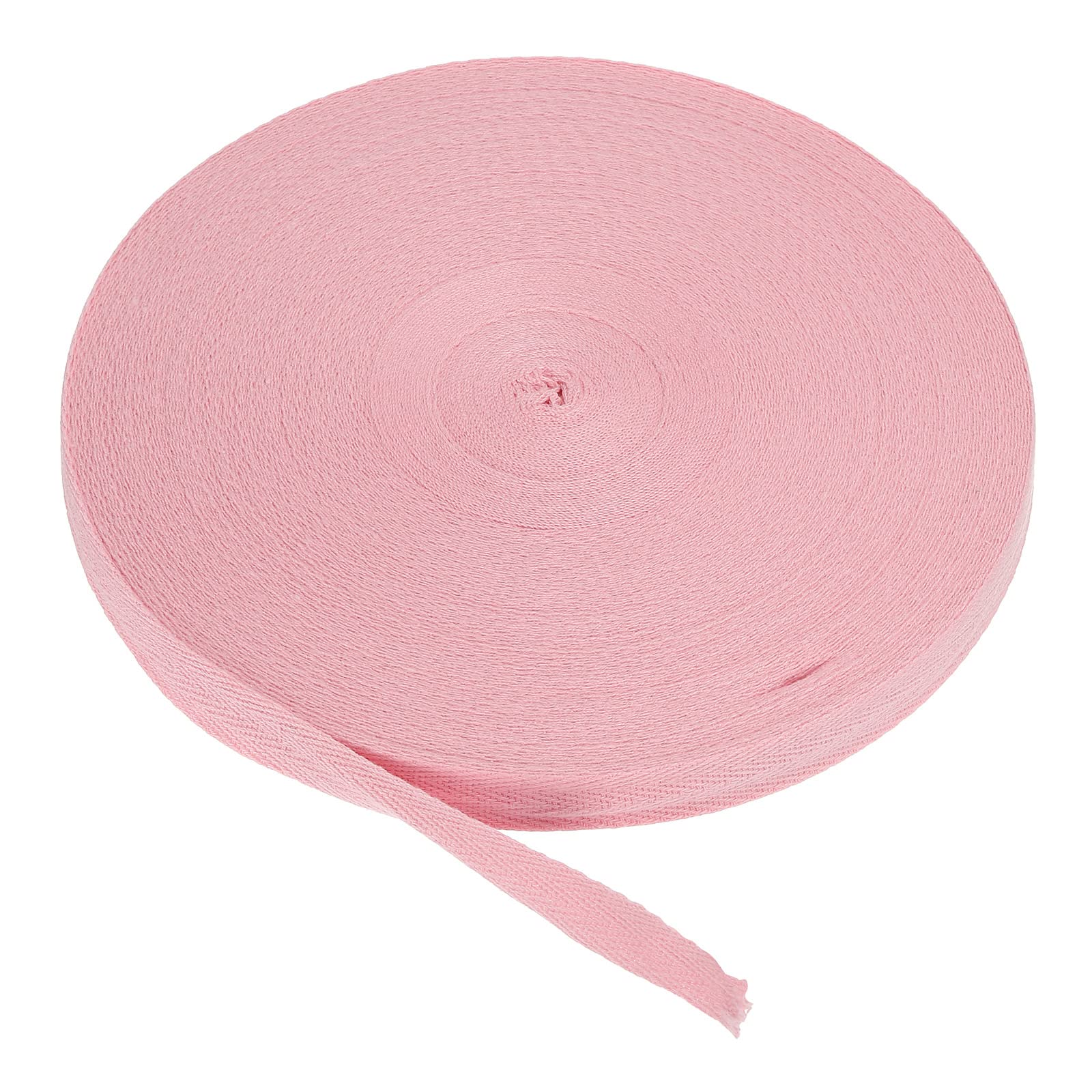 PATIKIL Cotton Twill Tape 15mm(5/8 Inch) 50 Yards Cotton Ribbon Bias Binding Tape Herringbone Webbing Trim for Sewing Gift Wrapping Craft DIY Pink — image 1