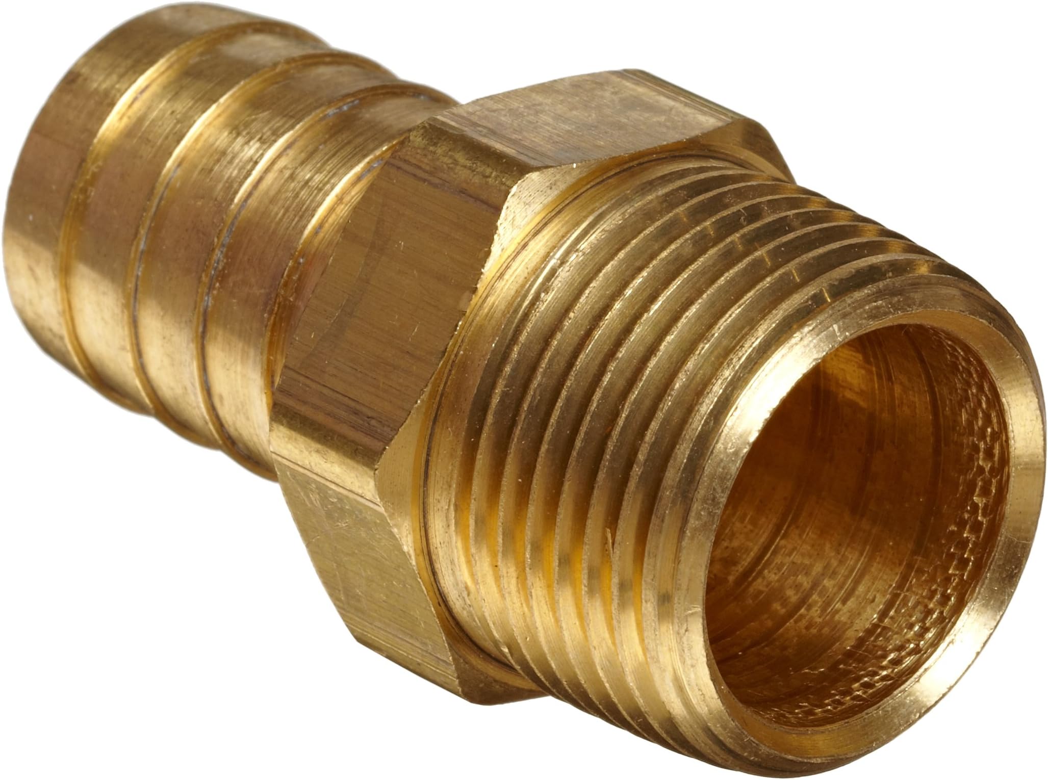 Anderson Metals Brass Hose Fitting, Connector, 1" Barb x 1" Male Pipe