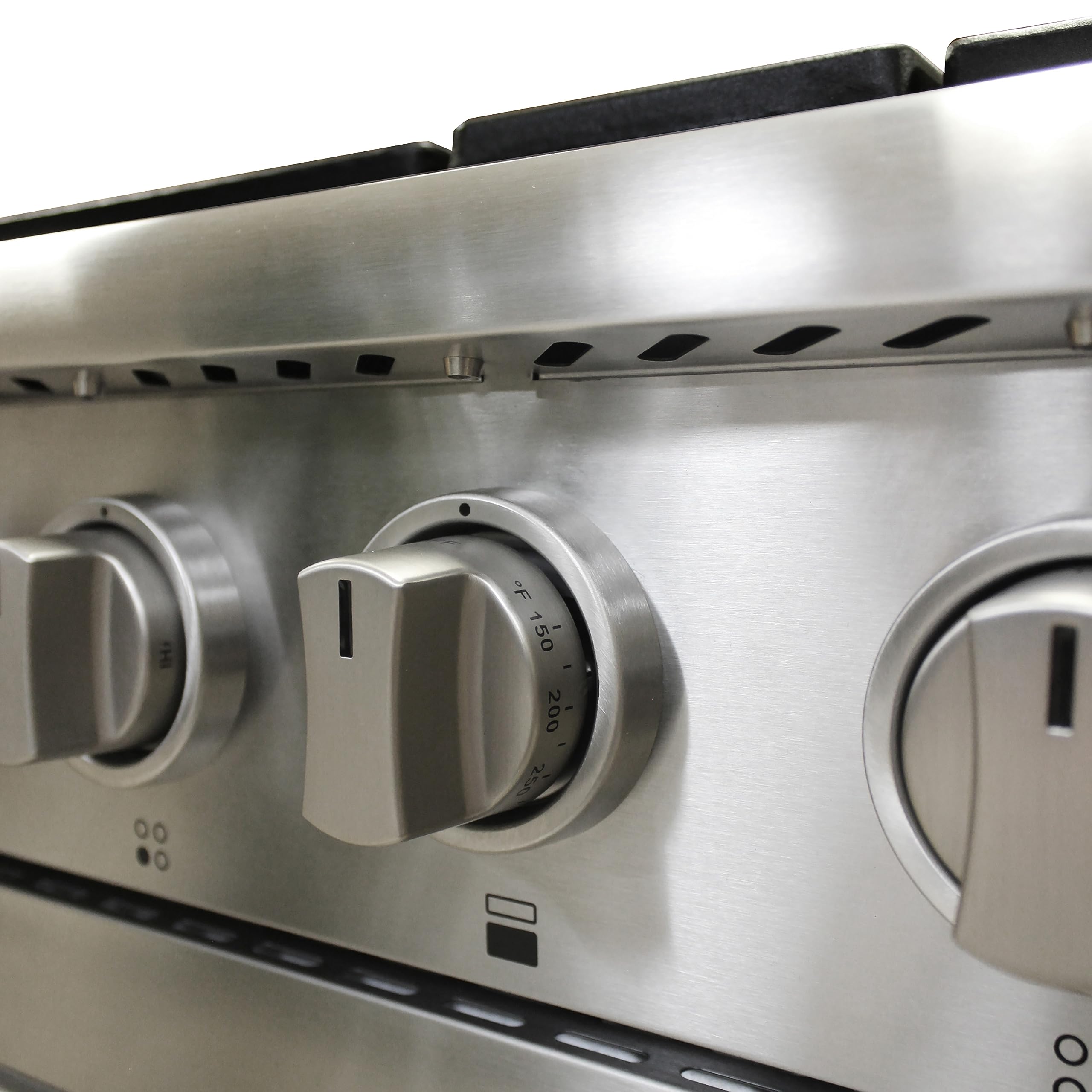 DUURA Elite DE300GRTSS Gas Range with 4 Burner Cooktop Freestanding 30-Inch with Porcelain Convection Oven and Broil Function, Continuous Grates with Stainless Steel Construction, Metallic