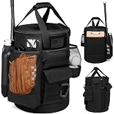 SunForMorning Baseball Bucket Bag Baseball Coaching Accessories Organizer | Tactical Style Softball Bucket Bag with Anti-Slip Bottom, Multiple Pockets for Bat, Gloves, Scoreboards