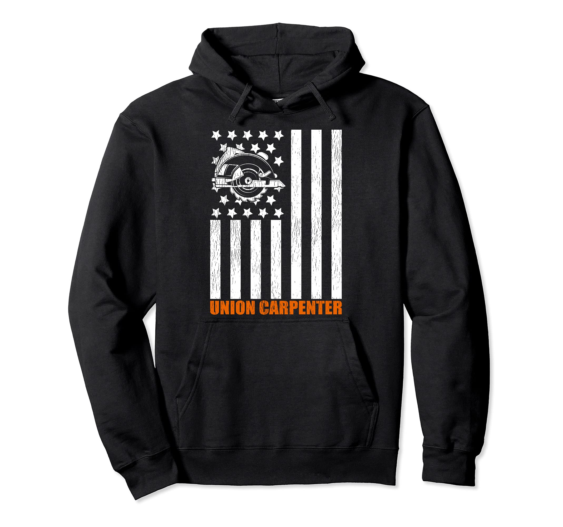 Union Carpenter Patriotic American Flag Pullover Hoodie
