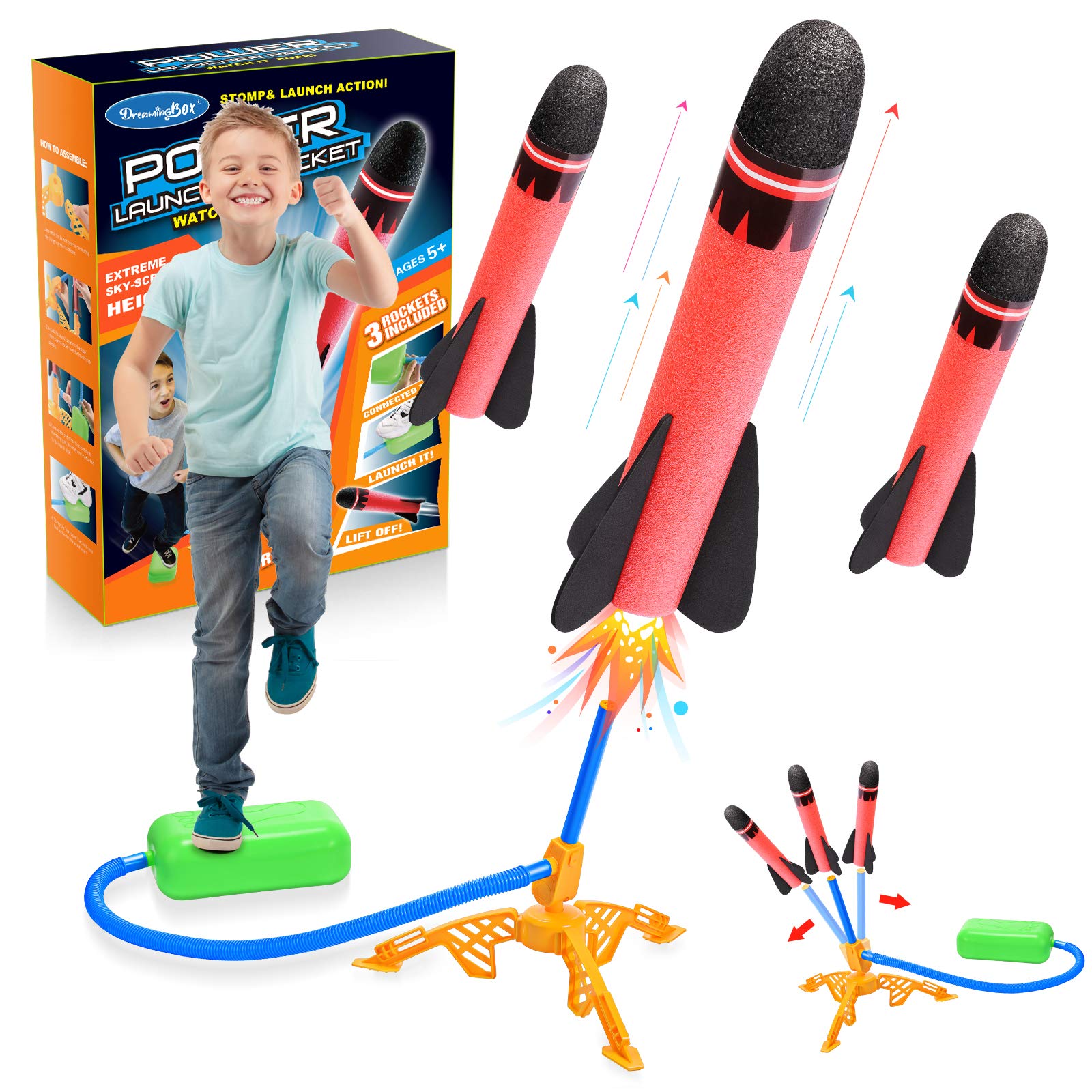 SAITCPRY Boy Toys for 4 5 6 Year Old, Toy Rockets Boys Age 3-9 Girl Gifts for 3-12 Year Old Kids Toy Age 3-5 Boy Gifts Easter Autism Toy Rocket for Kid Outdoor Toys Kid Garden