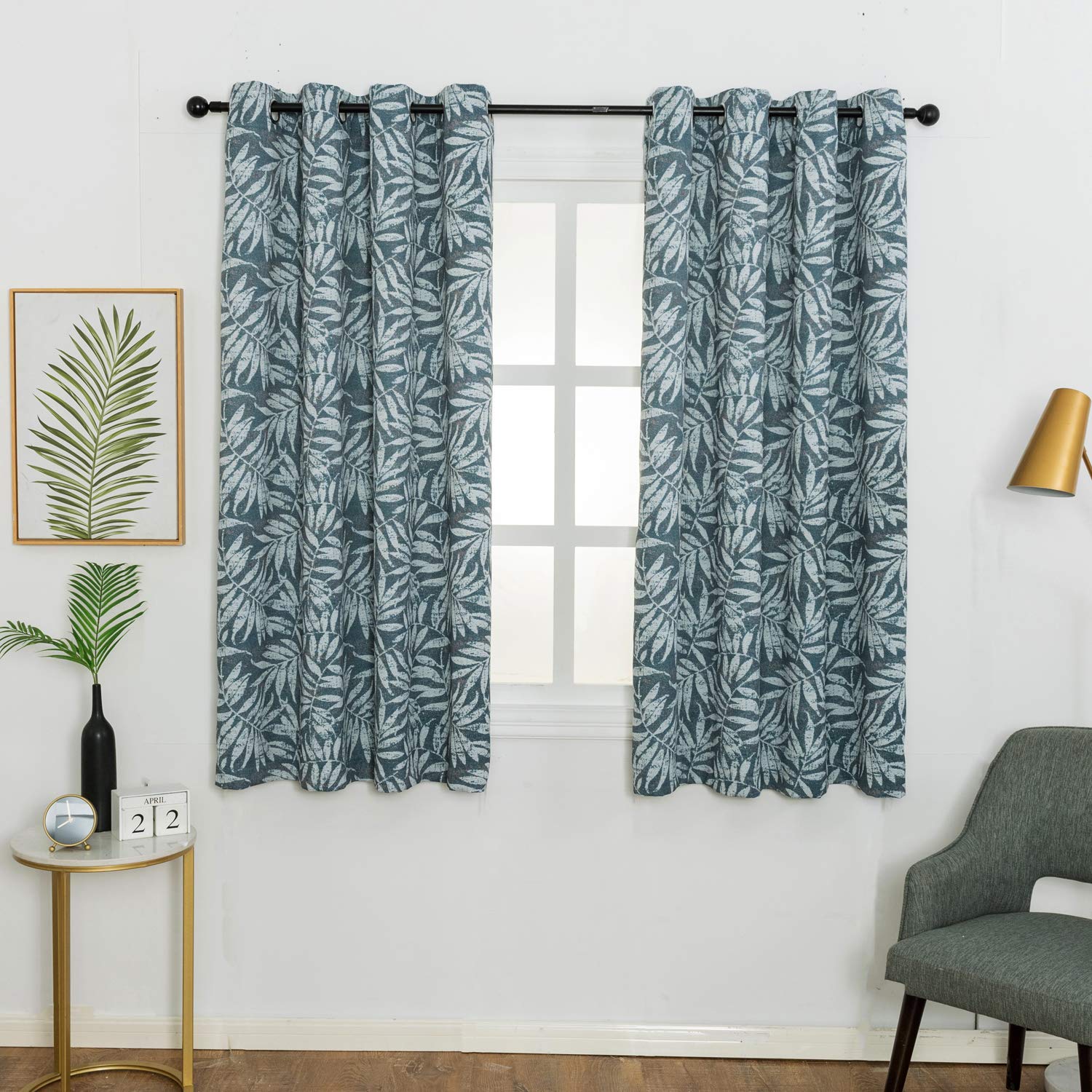 Nordic Style Green Leaf Topic Kitchen Curtains Anjee Print Blackout Curtains Drapes For Dining Room 1 Pair 63 Inch Length Toys Games Curtain Panels