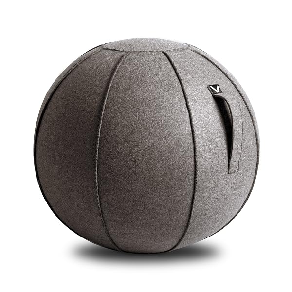 VIVORA LUNO PREMIUM ERGONOMIC SITTING BALL CHAIR, CLAY COVER, FELT, MAX SIZE (25 TO 26 INCHES), FOR HOME OFFICES, BALANCE TRAINING, YOGA BALL, POSTURE IMPROVEMENT