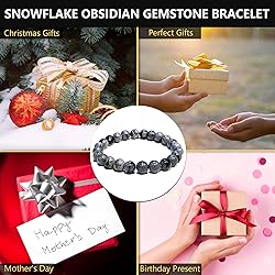 Natural Snowflake Obsidian Gemstone Beads Bracelet