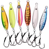 Calissa Offshore Tackle Fast Fall Jig 80g 150g 250g 300LBS Assist Hooks 3/0 Butterfly - Vertical Speed Lure Slow Pitch Flat - Glow Color Painted on Both Sides