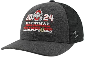 ZHATS Standard Ohio State Buckeyes National Champs 2024 Football Adjustable Snapback Hat Black Arch Officially Licensed