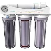 AquaticLife 4-Stage RO/DI Filter with Carbon Plus, 100 GPD | Produces zero-TDS aquarium water with Carbon Plus for chlorine and chloramine reduction, 100 GPD RO membrane, and DI resin