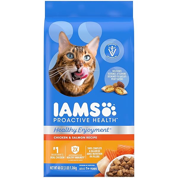 IAMS HEALTHY ENJOYMENT DRY CAT FOOD CHICKEN & SALMON RECIPE, 3 LB. BAG