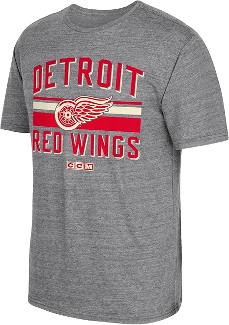 grey red wings jersey
