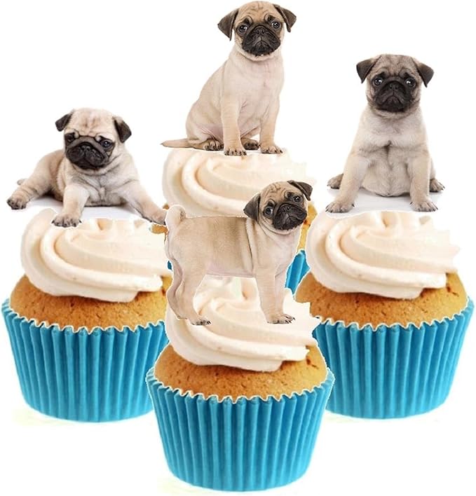 pug cupcake toppers