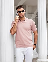 COOFANDY Mens Golf Shirts Short Sleeve Knit