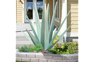 ADFOLEX Large Size Tequila Rustic Sculpture, Metal Yard Art, Metal Agave Plants Outdoor Decor, Agave Metal Plants for Yard, Garden Statue Outdoor Clearance Lawn Ornaments (Mint Green - L)