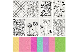 KWAGOCAR 8 Pcs Embossing Folders DIY Craft Template Stencil Embossing Machine Template Paper Card Embossing Stencil Decorating Mold Scrapbook Making Tool for Mother's Day Gifts DIY Flower Decoration