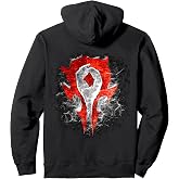Warcraft Gaming Logo Horde Burst Fiery Crest Epic Gamer Pullover Hoodie