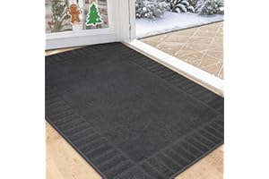 BEQHAUSE Door-Mat Non-Slip Front Doormat Low-Profile Entrance Mats for Front Door Entry Resist Dirt Washable Doormat Absorbent Entryway Door Mat,Dark Grey,32"x48"