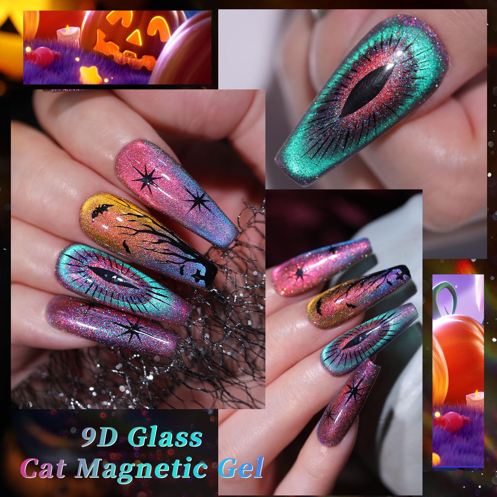 BORN PRETTY Cat Magnetic Gel Nail Polish 9D Chameleon Holorgraphic Cat Magnetic Eye Gel Polish Glitter Gel Polish Set 6PCS - Image 7