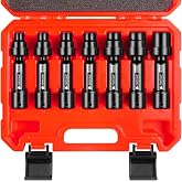 7-Piece 1/2'' Drive Driveline Limited Clearance Socket Set, 12-Point SAE Impact Swivel Socket Set, Cr-Mo Steel with Storage Case for Automotive &amp; Industrial