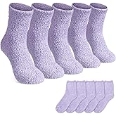 Suhine 12 Pairs Fuzzy Socks Winter Warm Socks Women Soft Stocking Plush Coral Fleece Gift for Christmas Winter Slipper Sleep