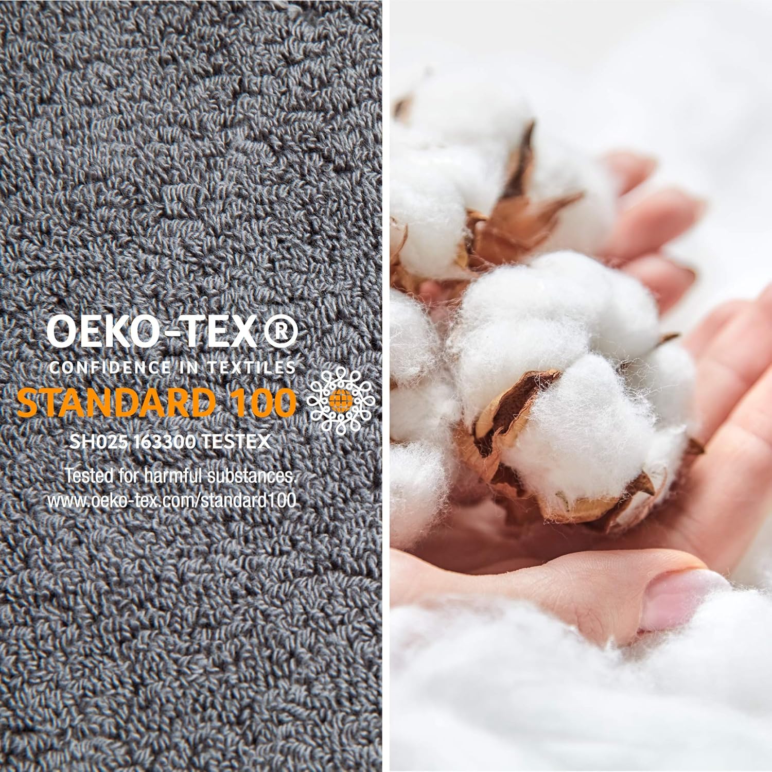 Bedsure Bath Towels Sets for Bathroom, Combed Cotton Bathroom Towels Set - 10 Pack, 2 Bath Towels 27x54, 2 Hand Towels 16x30, 6 Wash Cloths 13x13, Absorbent & Soft - Grey: Kitchen & Dining