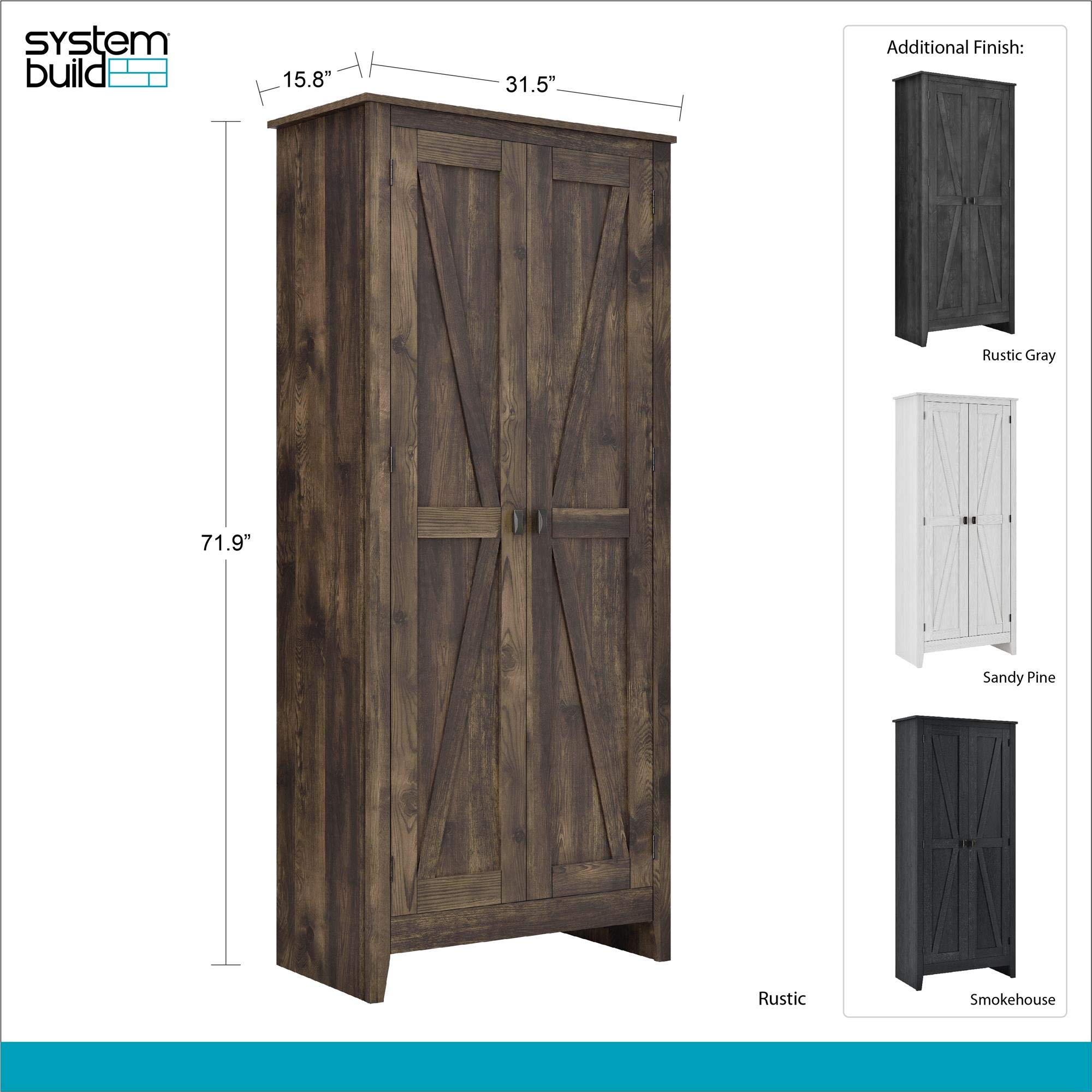 SystemBuild Farmington 31.5" Wide Storage Cabinet, Rustic Gray - AskmeDIY