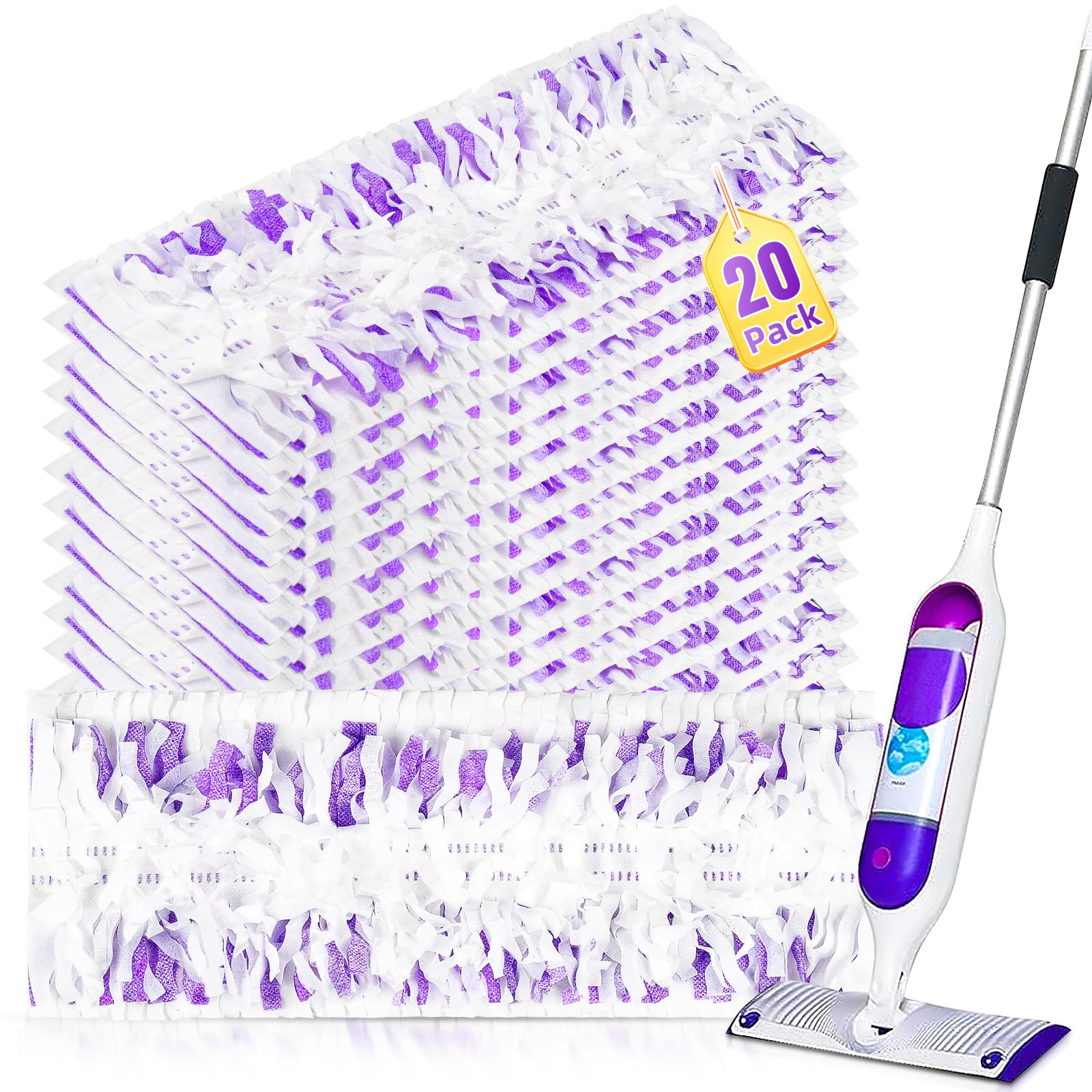 Photo 1 of 20 Pack Disposable Mopping Pad Refills for PowerMop Multi-Surface Mop Kit, Multi-Surface Mop Pad Refill for Power Mop for Cleaning Floors