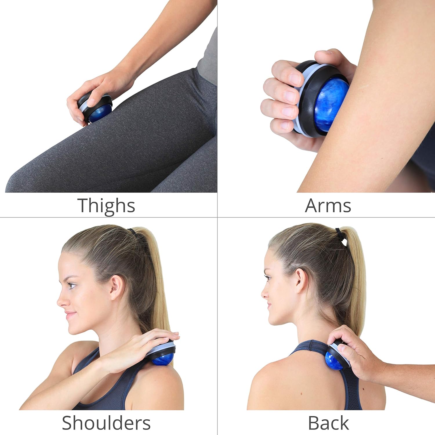Body Back Massage Roller Ball, Muscle Roller Massager, Pain Relief Tool, Cold Therapy, Blue: Health & Personal Care