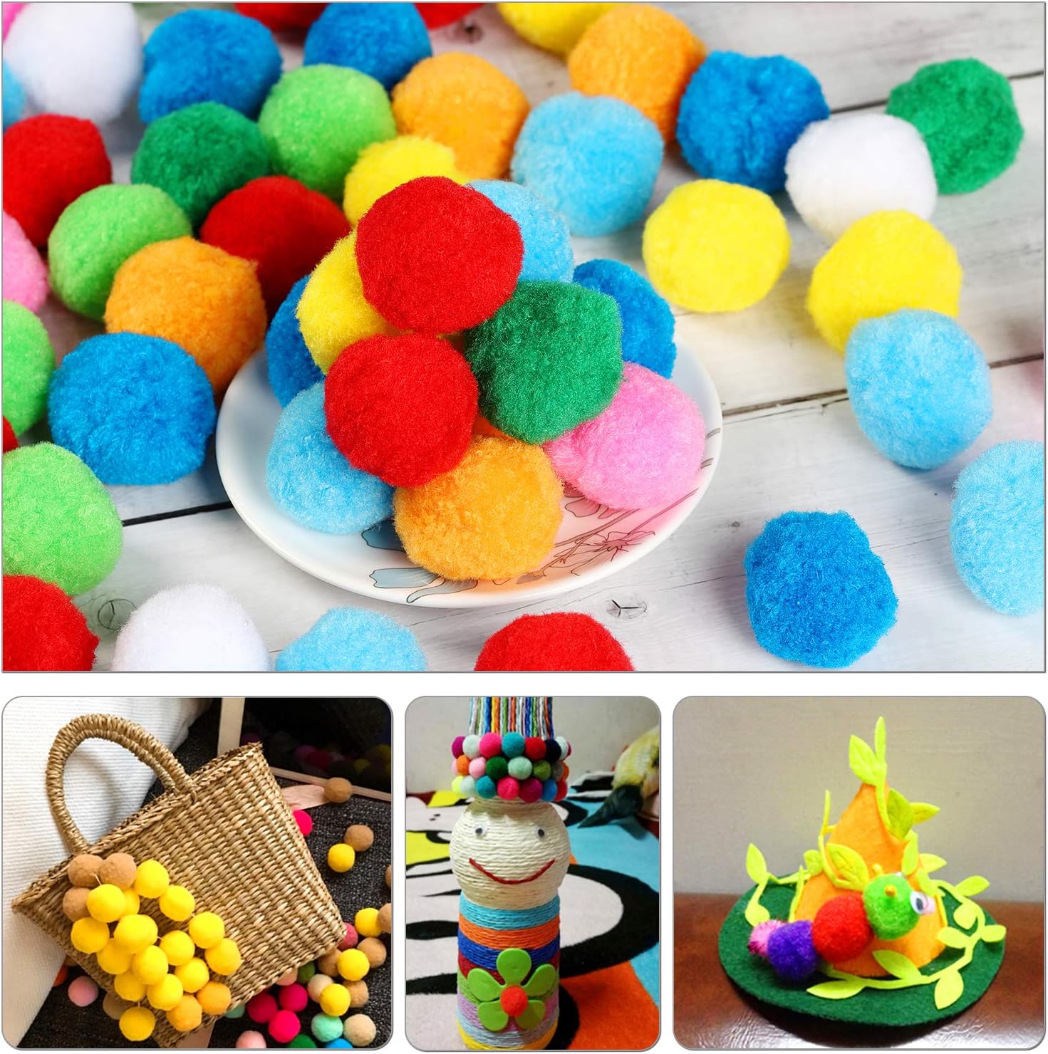 Very Large Assorted Pom Poms for DIY Creative Crafts Decorations, Assorted Colors (100Pack 2 Inch): Arts, Crafts & Sewing