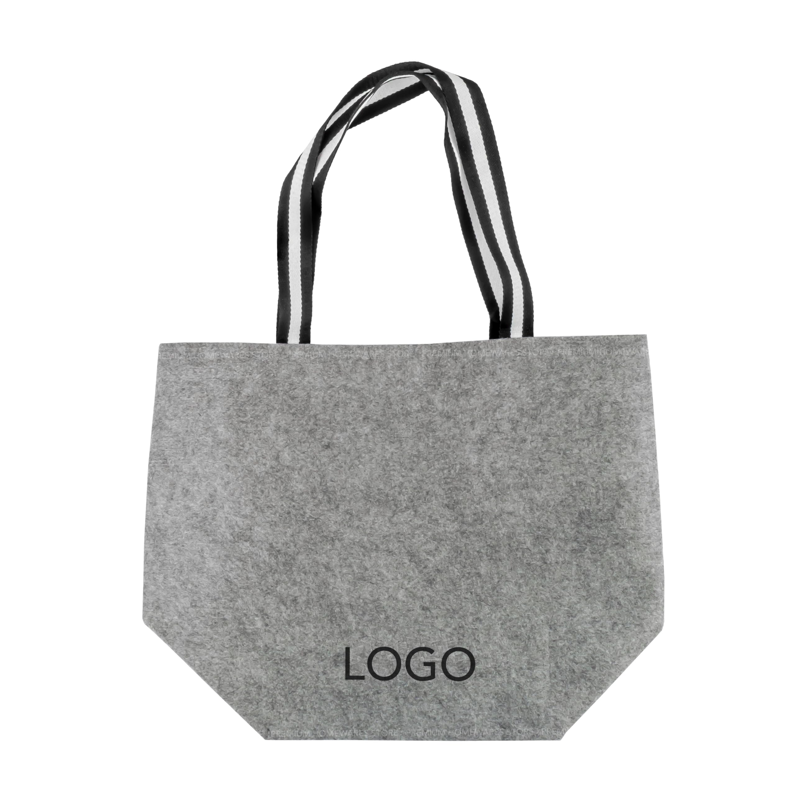 British Felt Shopper Bag, Antibacerial Tote Shopping Bag with Biomaster Technology, Grey Flocked, 45.5x35.5cm Approx.