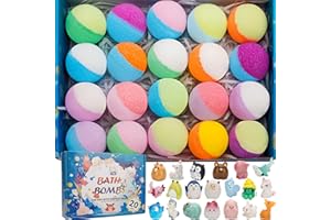 GDXINYES 20 Pack Bath Bombs for Kids with Surprise Inside Bubble Bath Toys Organic Natural Bath Bombs Set Stocking Stuffers Birthday Christmas Gifts for Kids 3 4 5 6 7 8 Years Old Boys Toddlers Girls