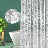 EurCross Eco-friendly Semi-Transparent Cobblestone Shower Curtain 54W x 72L view 1